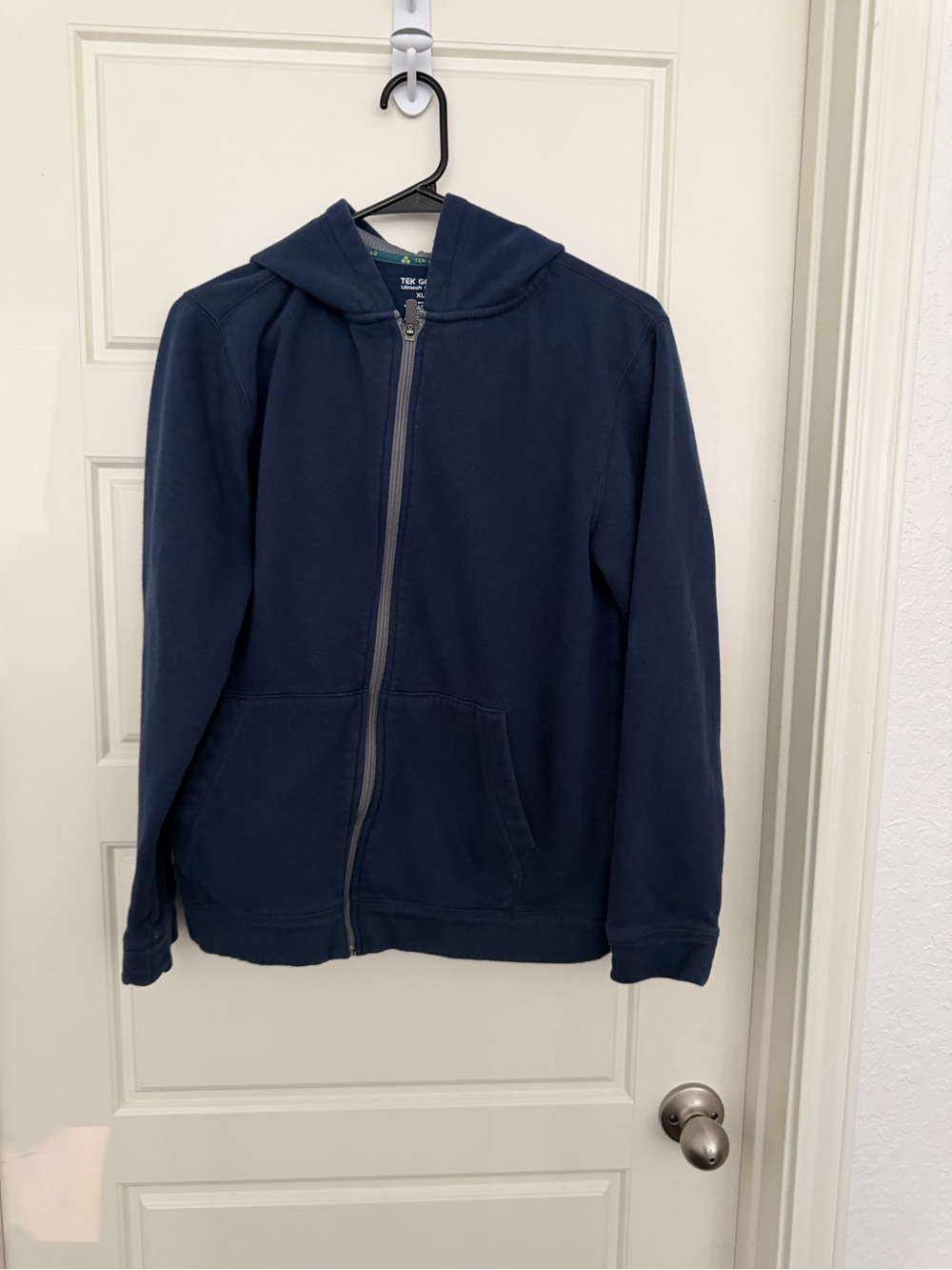 🔥5 for $25 Tek Gear Boys XL Ultrasoft Fleece Full Zip Hoodie Navy Blue Jacket